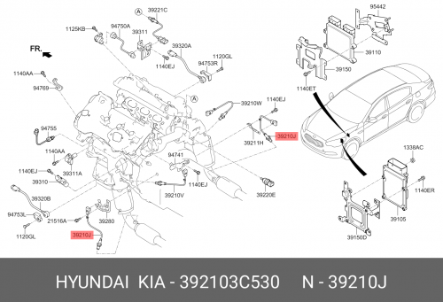 39210-3C530 HYUNDAI KIA Кислородный датчик