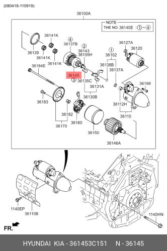 36145-3C151 HYUNDAI KIA Сцепление-обгонная