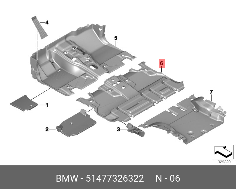 51477326322 BMW Облицовка днища Зд