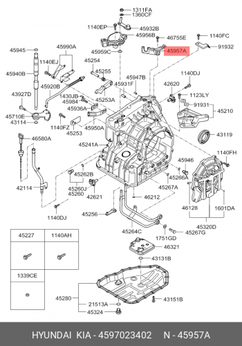 45970-23402 HYUNDAI KIA Кроншт. в сборе-кабель перекл.