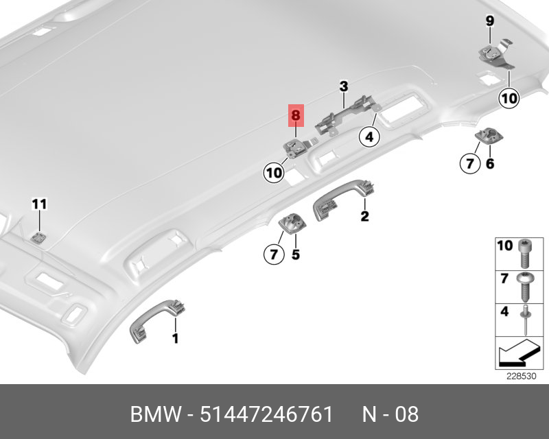 51447246761 BMW Крепление разделительной сетки Л Пд