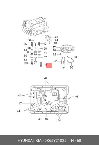 0K65Y-21025 HYUNDAI KIA Spring-2nd speed brake accumulator atm