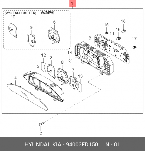 94003-FD150 HYUNDAI KIA Счетчик-комбинир.