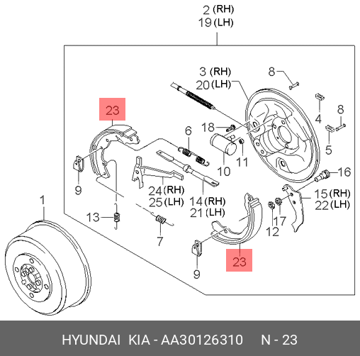 AA301-26310 HYUNDAI KIA Колодка