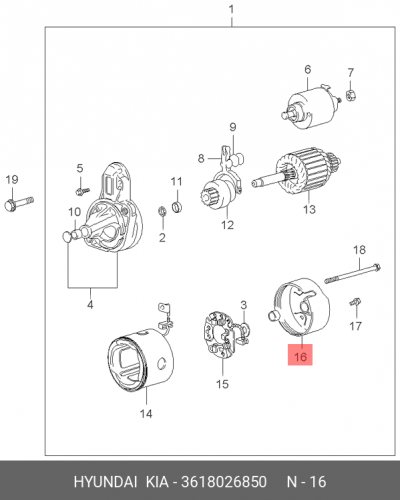 36180-26850 HYUNDAI KIA Рама