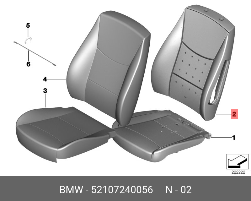 52107240056 BMW Деталь набивки спинки П