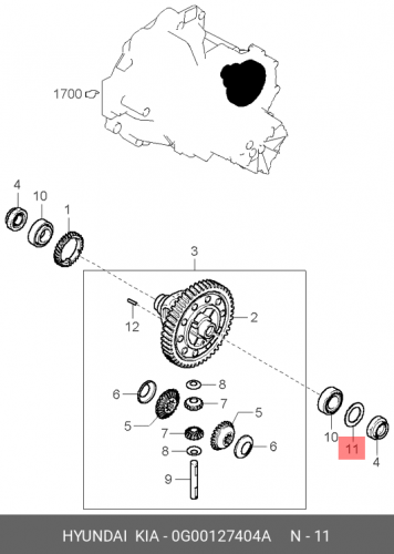 0G001-27404-A HYUNDAI KIA Прокладка толкателя клапана t=0.4mm