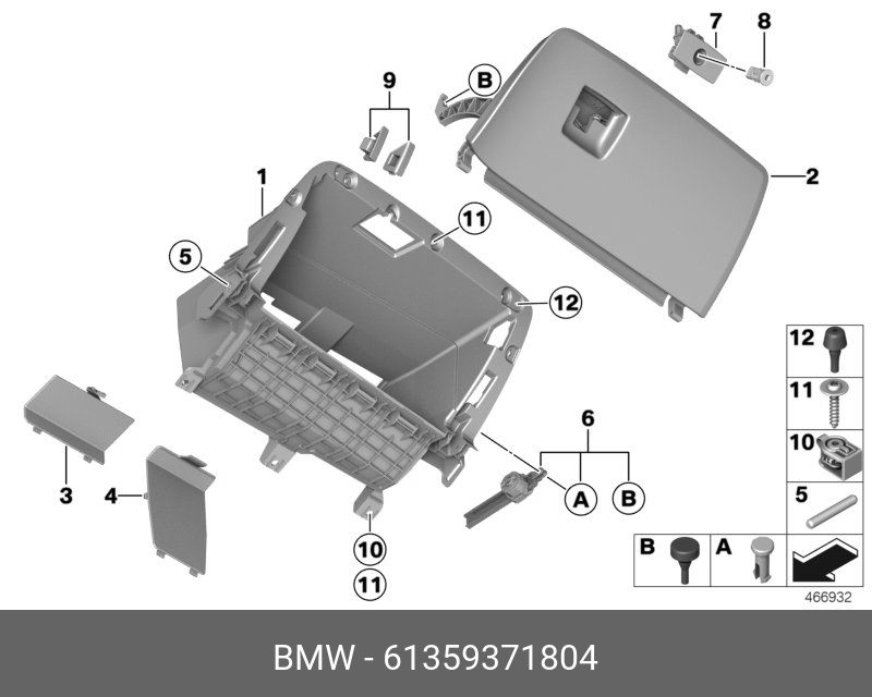 61359371804 BMW Ремонтный комплект цилиндра замка