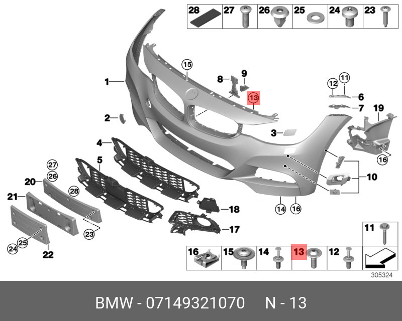07149321070 BMW Винт со сферо-цилиндрической головкой