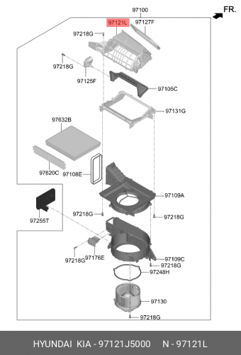 97121-J5000 HYUNDAI KIA Case-inlet duct