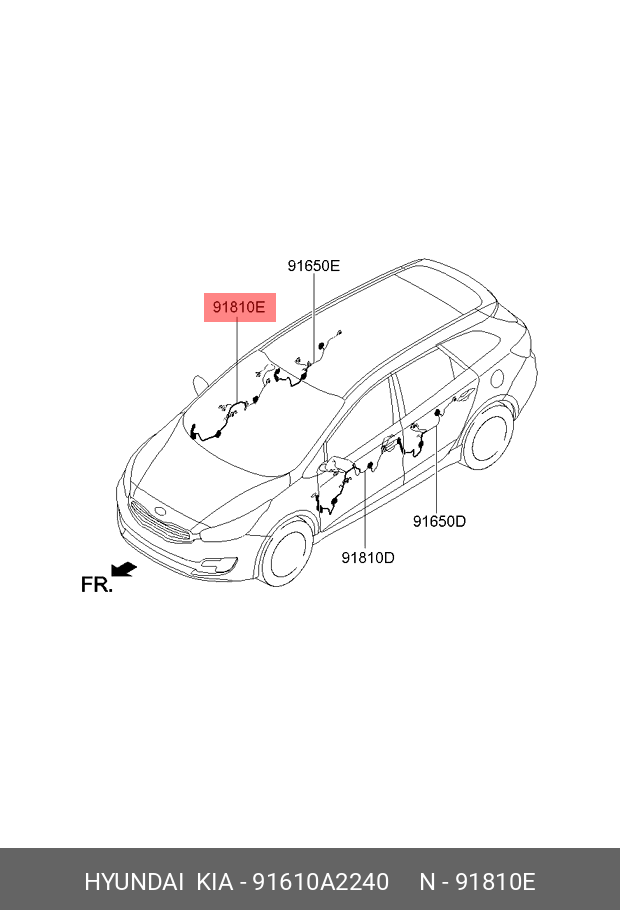 91610-A2240 HYUNDAI KIA Проводка двери, пер