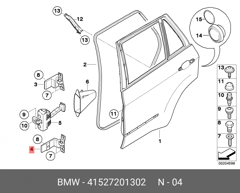 41527201302 BMW Петля двери П Зд Нж