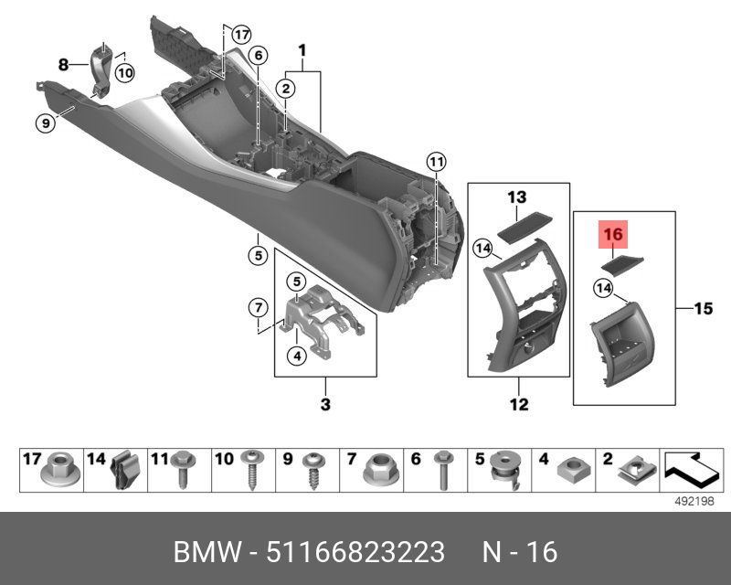 51166823223 BMW Съемный коврик для отделения Зд Вх