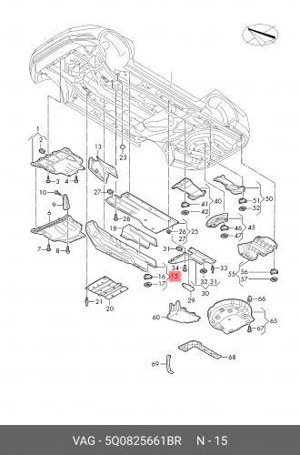 5Q0825661BR VAG Экран для тоннеля