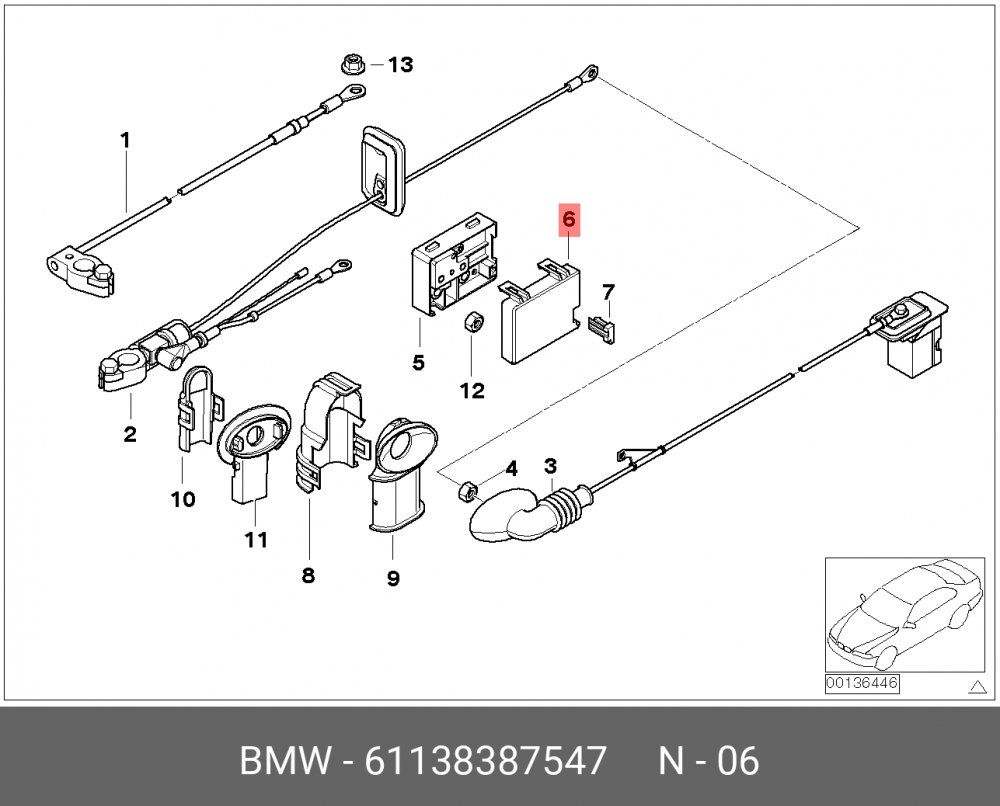 61138387547 BMW Колпачок вывода B+