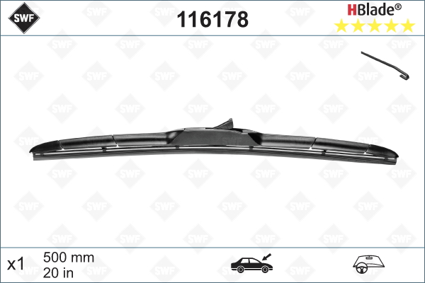 116178 SWF Щетка стеклоочистителя HBLADE гибридная 500мм