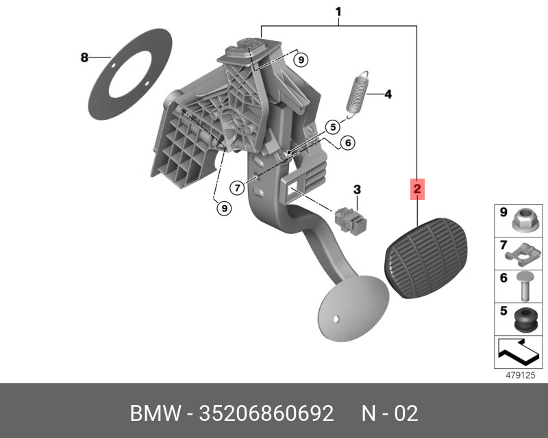 35206860692 BMW Площадка педали