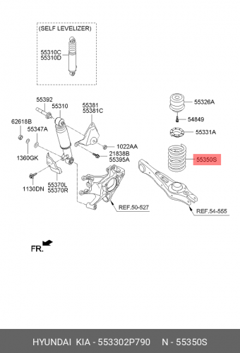 55330-2P790 HYUNDAI KIA Пружина задней подвески
