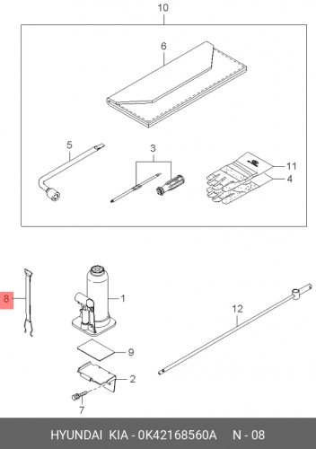 0K421-68560-A HYUNDAI KIA Прокладка