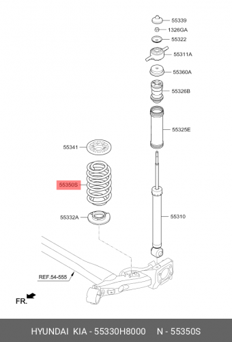 55330-H8000 HYUNDAI KIA Пружина задней подвески