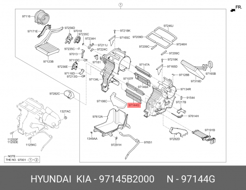 97145-B2000 HYUNDAI KIA Дверь в сборе-температура