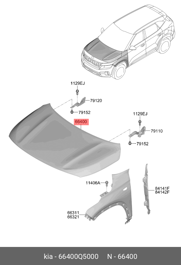DCK00076BKX SDS EXCLUSIVE Деф.капота KIA Seltos I 2019-