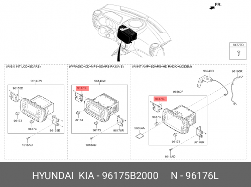 96175-B2000 HYUNDAI KIA Bracket-radio mtg,lh