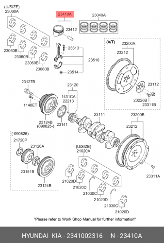 23410-02316 HYUNDAI KIA Поршень двигателя в сборе std-b