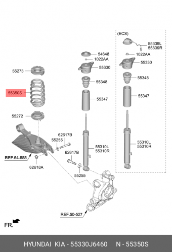 55330-J6460 HYUNDAI KIA Пружина задней подвески