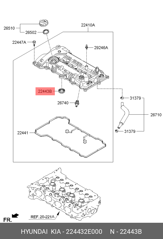 22443-2E000 HYUNDAI KIA Уплотнение-масл.