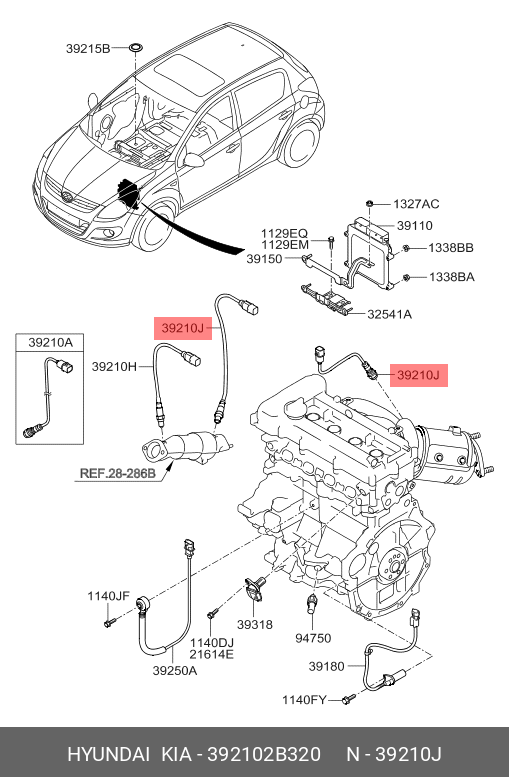 39210-2B320 HYUNDAI KIA Кислородный датчик
