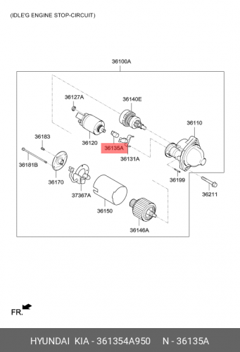 36135-4A950 HYUNDAI KIA Lever-packing