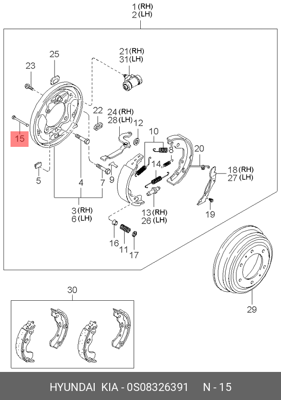 0S083-26391 HYUNDAI KIA Палец dual tire