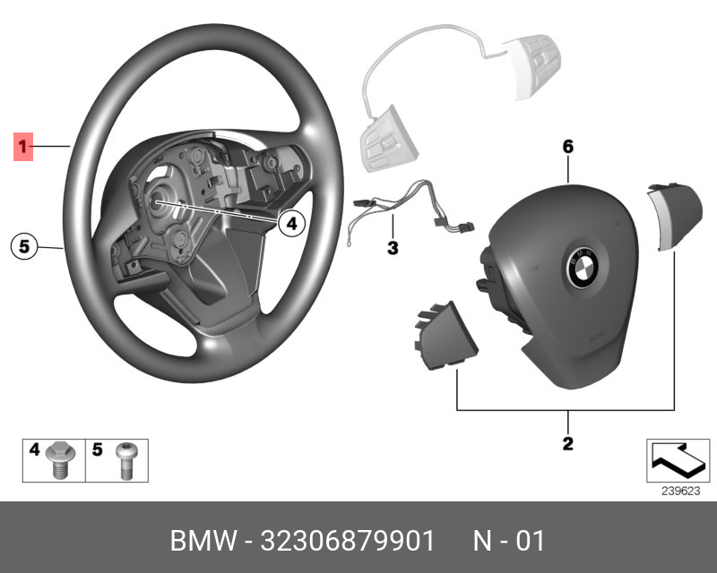 32306879901 BMW Рулевое колесо кожа