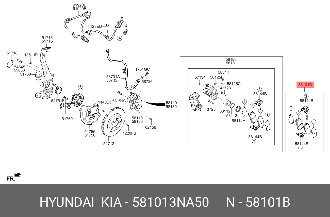 3630KT KOTL Колодки тормозные дисковые передние к-т HYUNDAI / KIA ( с отверстиями под пружинки ).