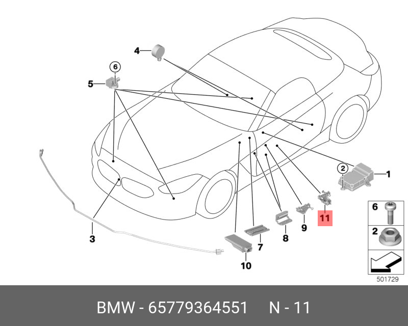 65779364551 BMW Датчик в сиденье водителя