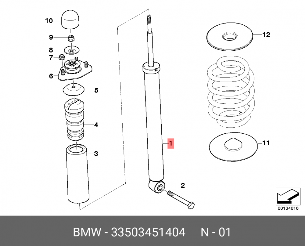 33503451404 BMW Амортизатор Зд