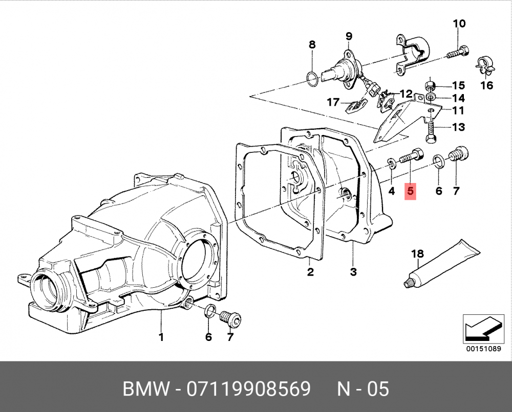 07119908569 BMW Болт с шестигранной головкой