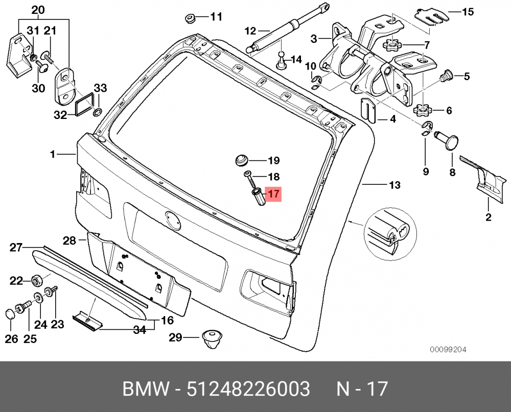 51248226003 BMW Шайба глухой заклепки с плоской головкой