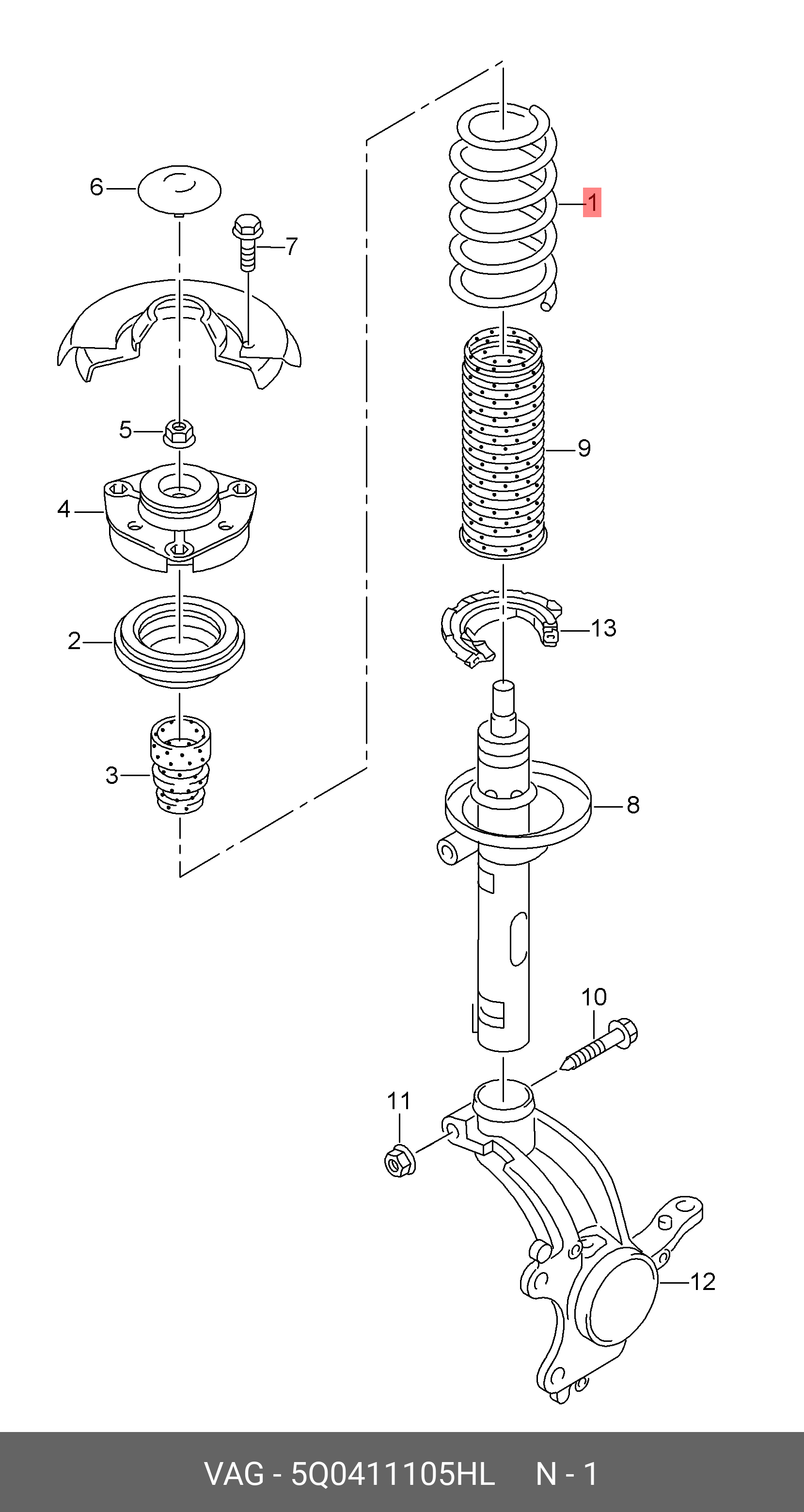 ST130027F STANDARD SPRINGS ПРУЖИНА ПЕРЕДНЯЯ SKODA/VW