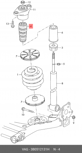 AS202712 ASLYX ОТБОЙНИК AUDI A4 B5/A6/PASSATB5 96- ЗАД