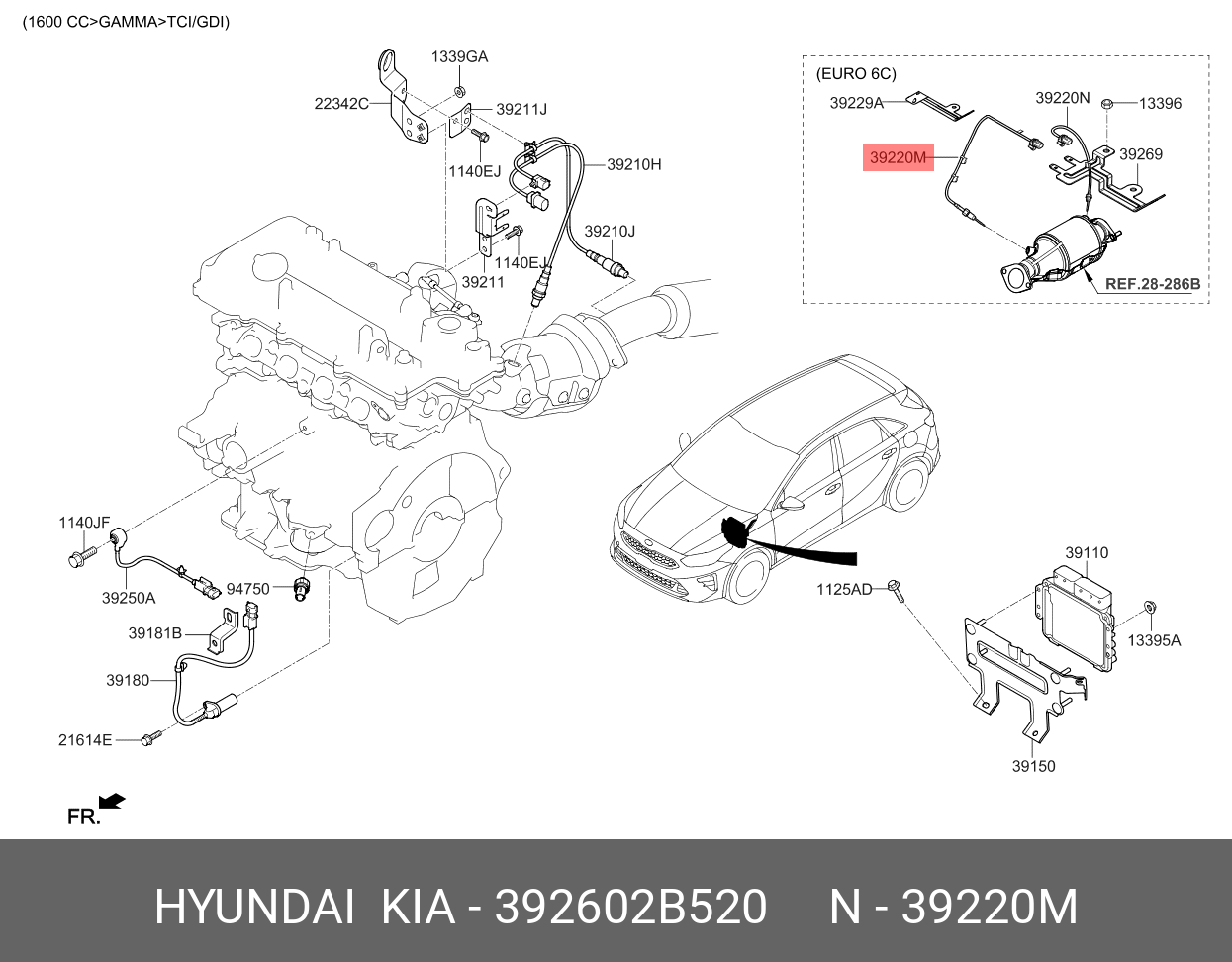 39260-2B520 HYUNDAI KIA Sensor-exh.temperature