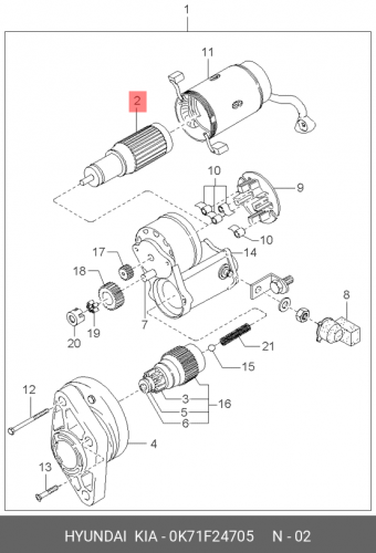 0K71F-24705 HYUNDAI KIA Арматура poong sung