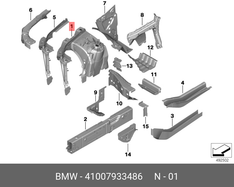 41007933486 BMW Крепление стойки амортизатора П Пд