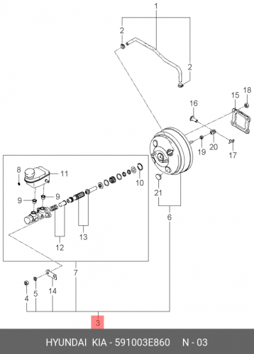 59100-3E860 HYUNDAI KIA Усилитель и тормозной цилиндр