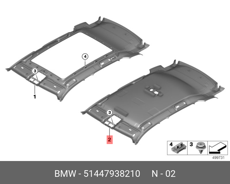 51447938210 BMW Потолок