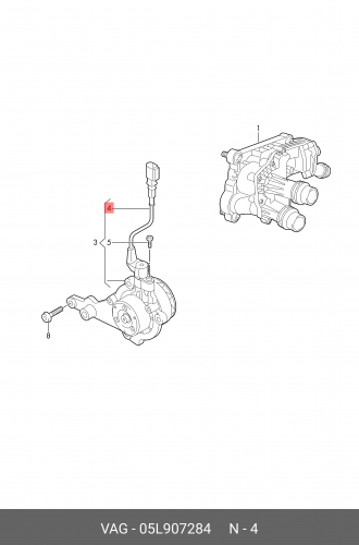 05L907284 VAG Электромагнитный клапан насоса системы охлаждения
