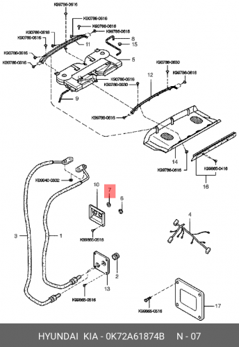 0K72A-61874-B HYUNDAI KIA Grommet-suction doo won