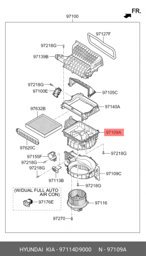 97114-D9000 HYUNDAI KIA Case-blower,upr