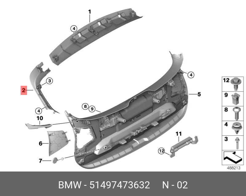 51497473632 BMW Облицовка багажной двери П